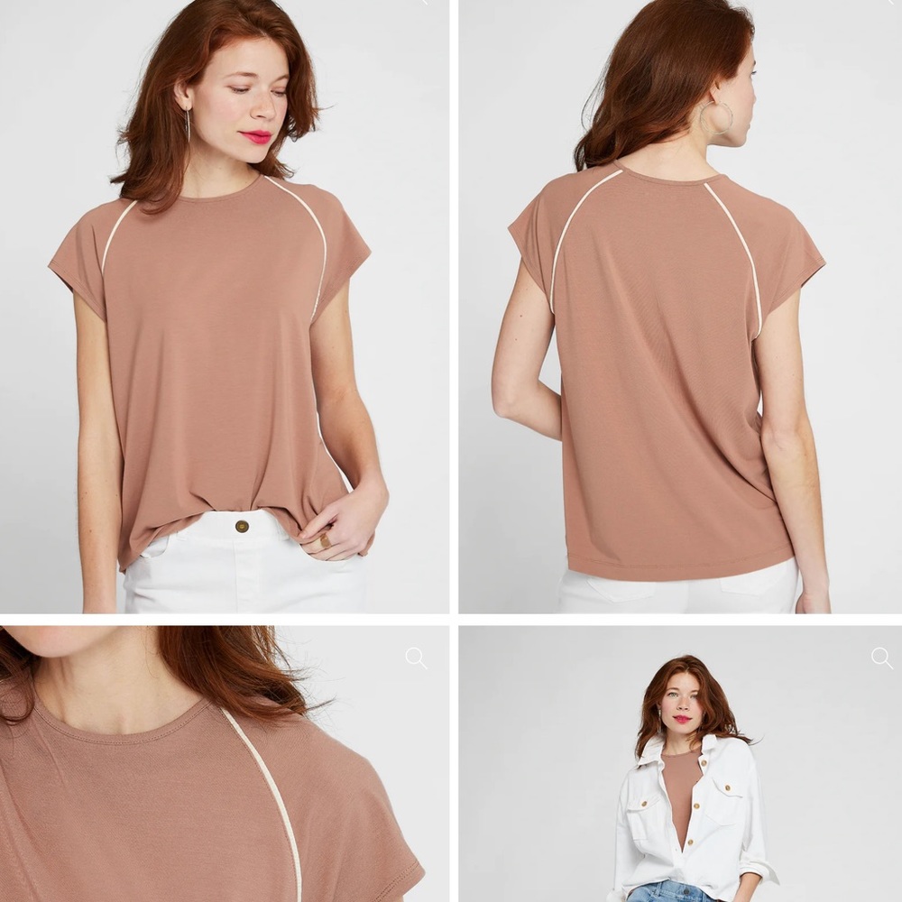 Betabrand XL Retro Contrast Raglan Tee $30